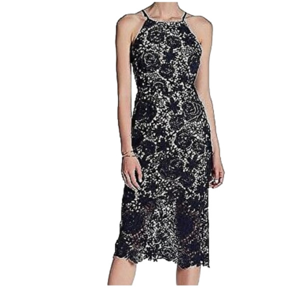 𝅺nwt Romeo & Juliet Couture Navy Lace Dress Size L - Picture 1 of 11